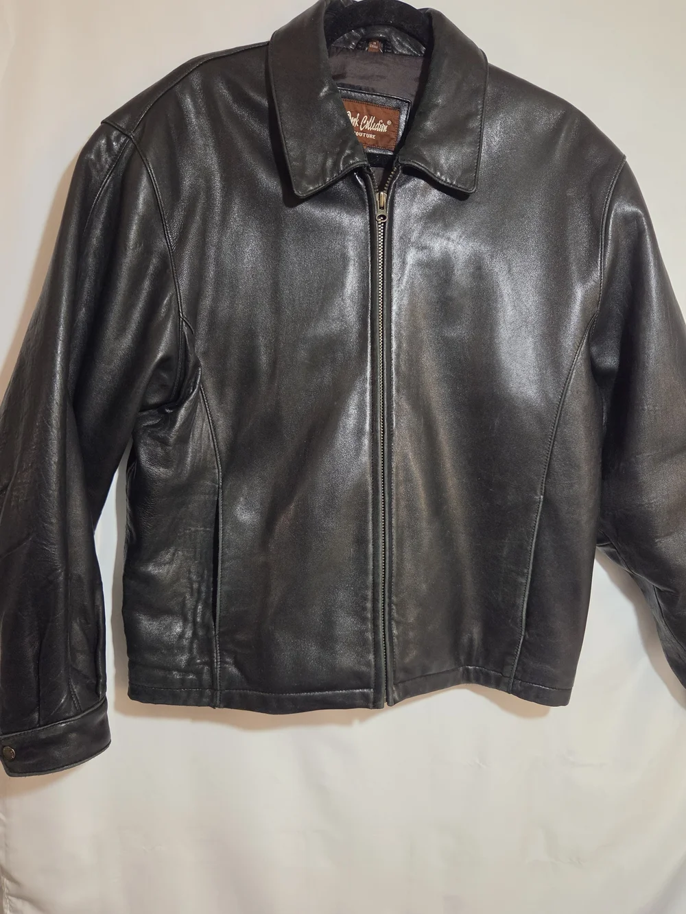 J. Park Collection Black Genuine Lamb Leather Bomber Jacket Medium M